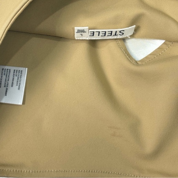 Steele Anthropologie Crop Top V Neck Sleeveless Large Tan Capsule Wardrobe New - Picture 9 of 9